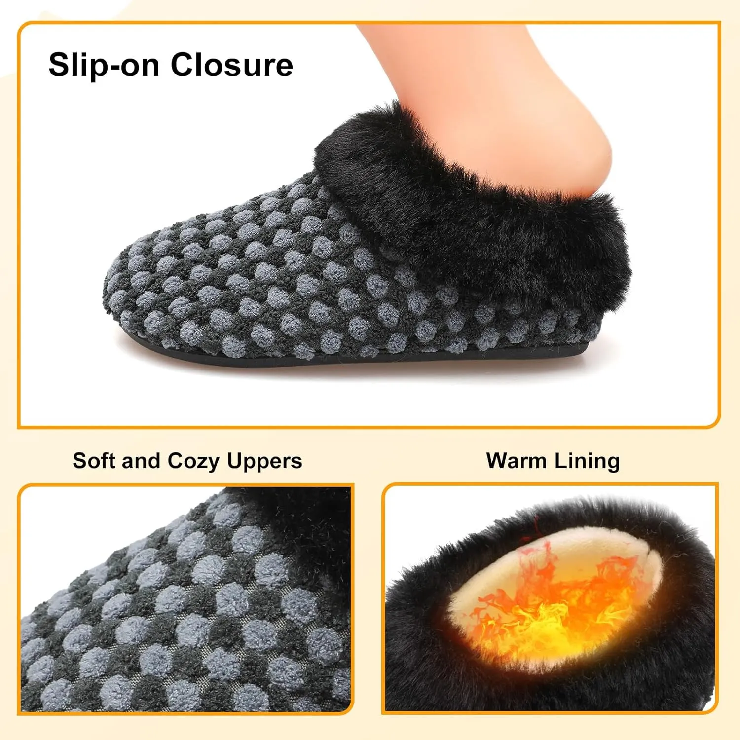 FEETCITY Toddler Slippers - Slip On Shoes for Girls & Boys, Lightweight & Warm Indoor Walking Shoes