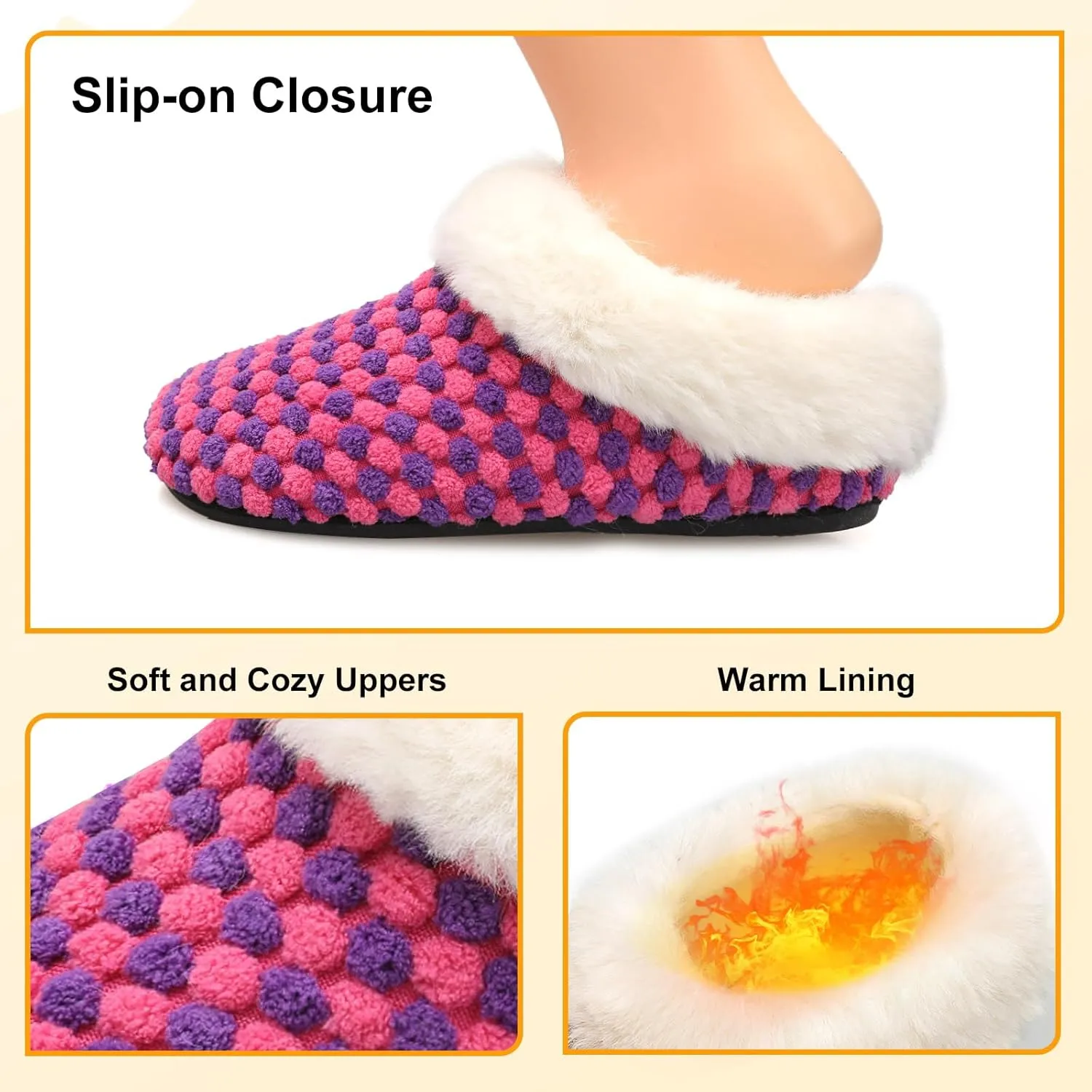 FEETCITY Toddler Slippers - Slip On Shoes for Girls & Boys, Lightweight & Warm Indoor Walking Shoes