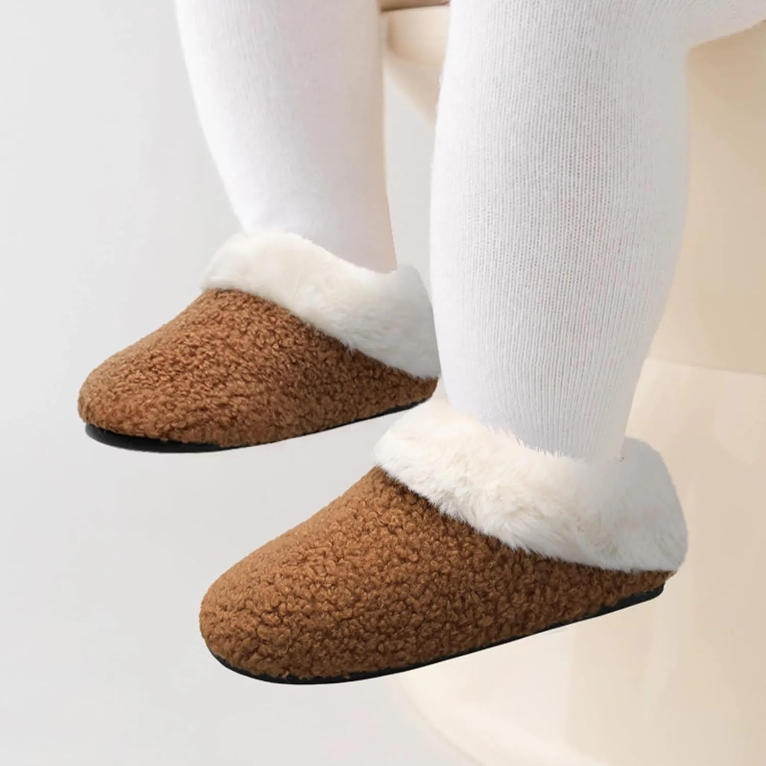 FEETCITY Toddler Slippers - Slip On Shoes for Girls & Boys, Lightweight & Warm Indoor Walking Shoes