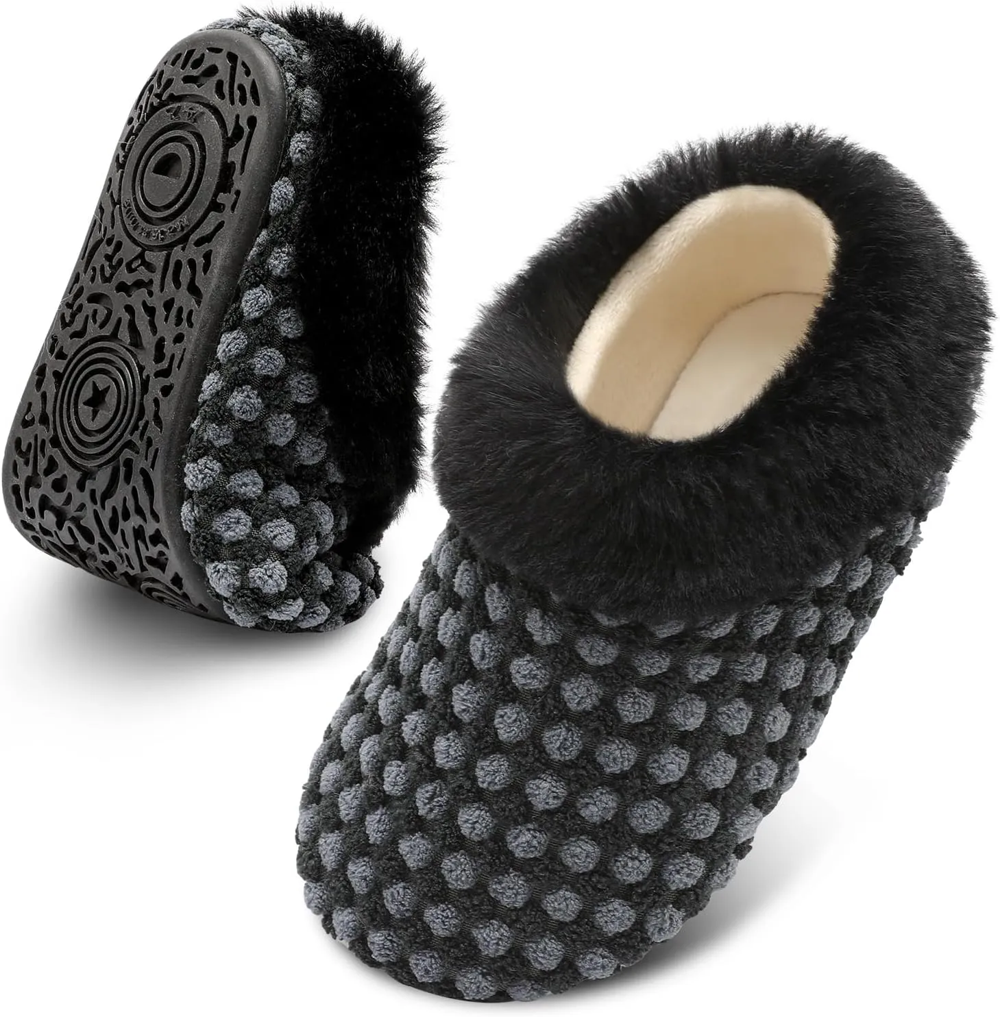 FEETCITY Toddler Slippers - Slip On Shoes for Girls & Boys, Lightweight & Warm Indoor Walking Shoes