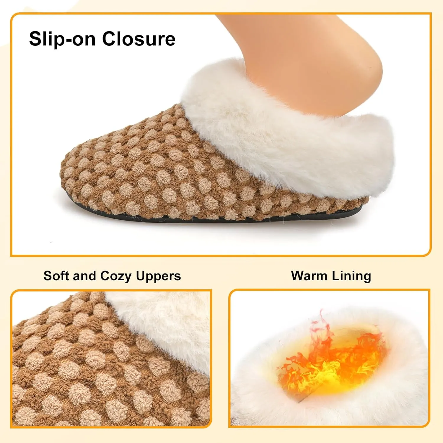 FEETCITY Toddler Slippers - Slip On Shoes for Girls & Boys, Lightweight & Warm Indoor Walking Shoes