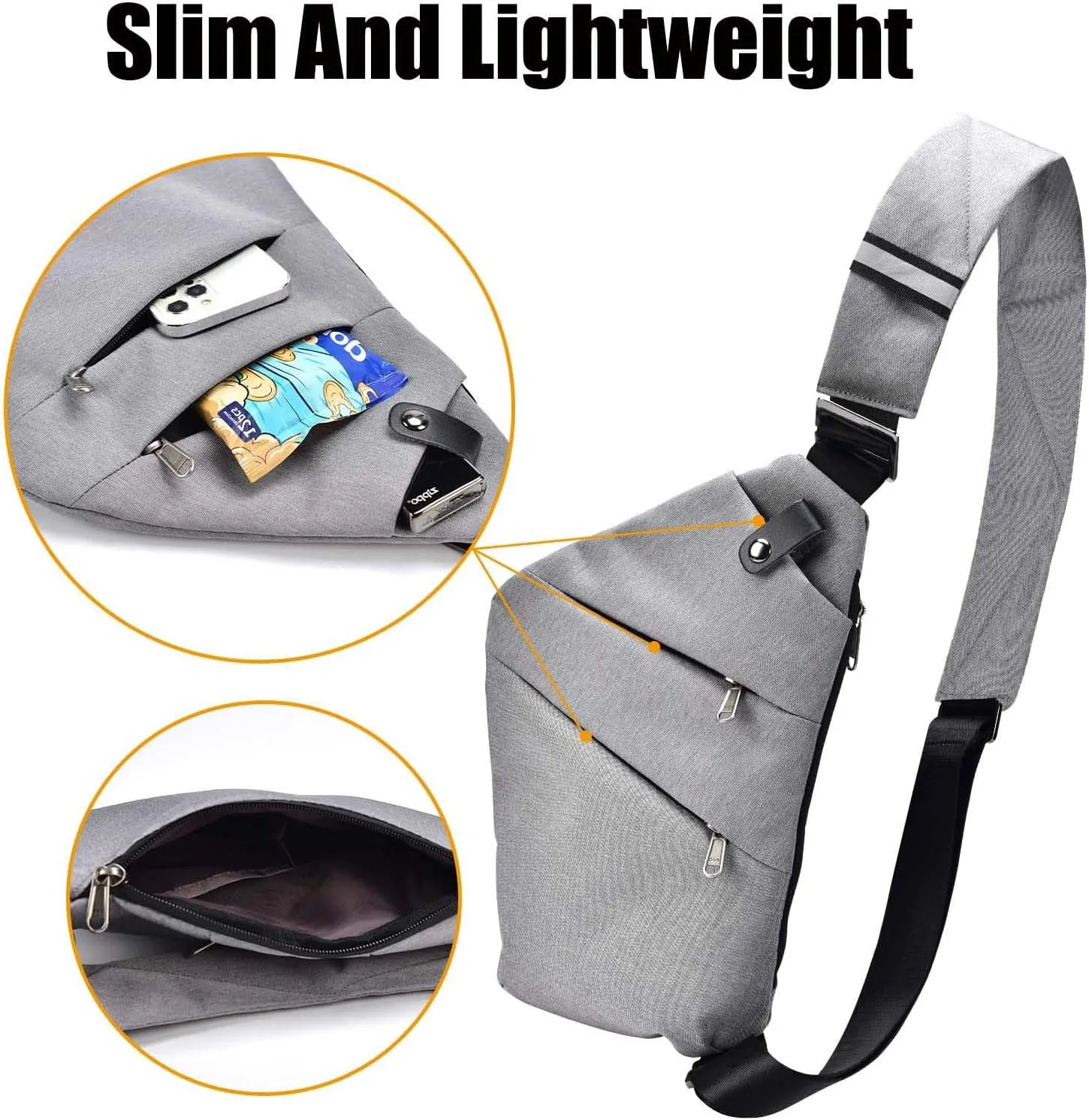 Fibrdoo Anti Theft Crossbody Bag for Women Men, Travel Purse Anti Theft Crossbody Sling Bag Shoulder Bag for Casual