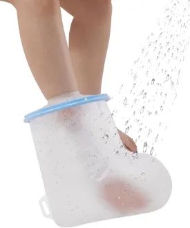 Forias Waterproof Foot Cover for Shower After Surgery, Reusable Adult Cast Shower Cover Watertight Cast Bags for Surgery Ankle Wound and Burns, Foot Cast Cover 12.2'' x 13.8''