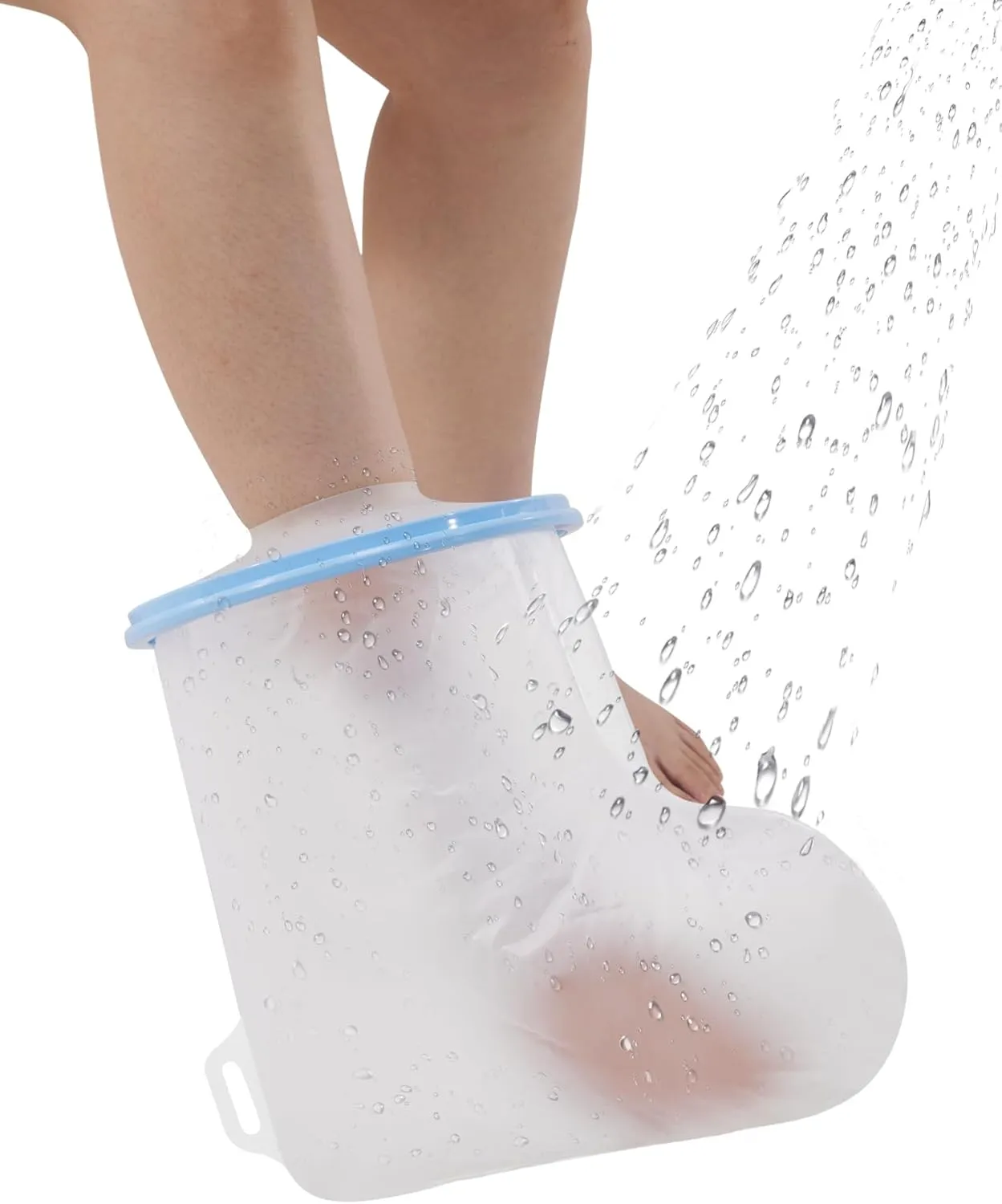 Forias Waterproof Foot Cover for Shower After Surgery, Reusable Adult Cast Shower Cover Watertight Cast Bags for Surgery Ankle Wound and Burns, Foot Cast Cover 12.2'' x 13.8''