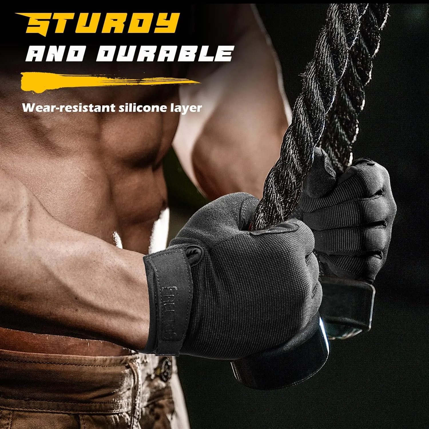 FREETOO Full-Finger Workout Gloves for Men, Padded Gym Gloves with Excellent Grip and Palm Protection