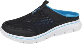 FUNCOS Men's Arch Support Slip-On Mules - Breathable Mesh Walking Shoes with Memory Foam, Lightweight Comfortable House Slippers for Indoor & Outdoor
