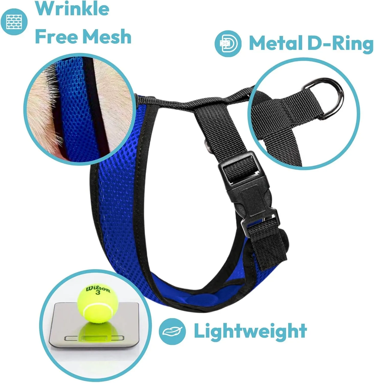Gooby Comfort X Head in Harness - Turquoise, Small - No Pull Dog Harness, Patented Choke-Free X Frame - On The Go Dog Harness for Medium Dogs, Indoor and Outdoor Use