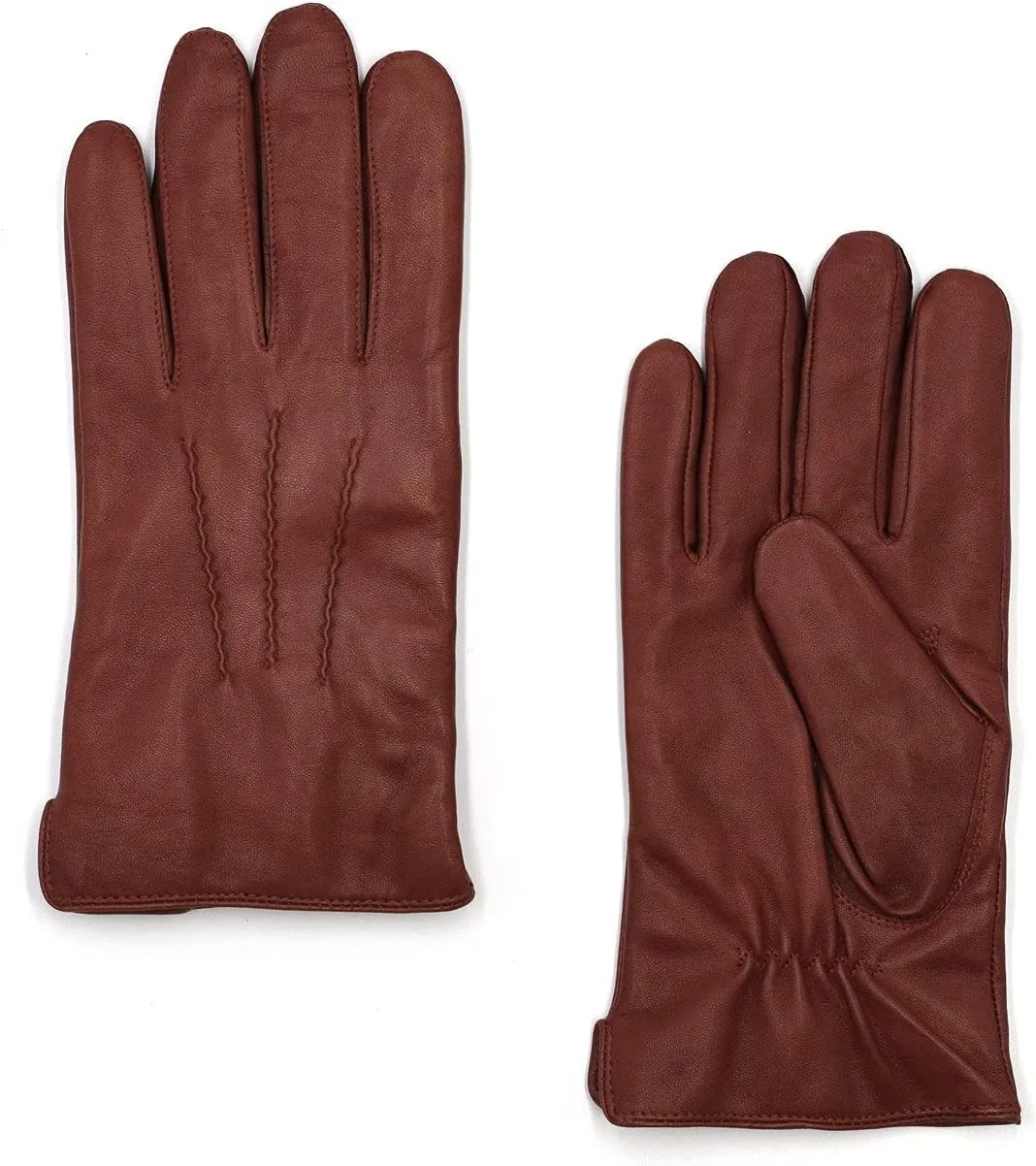 Harssidanzar Leather Gloves for Men,Winter Sheepskin Driving Gloves Cashmere Lined