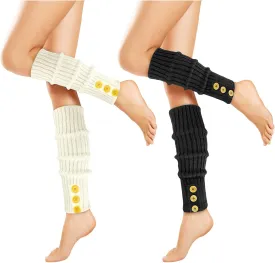 Hicdaw 2-4 Pairs Lolita Leg Warmers Short Ankle Warmers Gothic Knitted Boot Socks Covers Boot Toppers