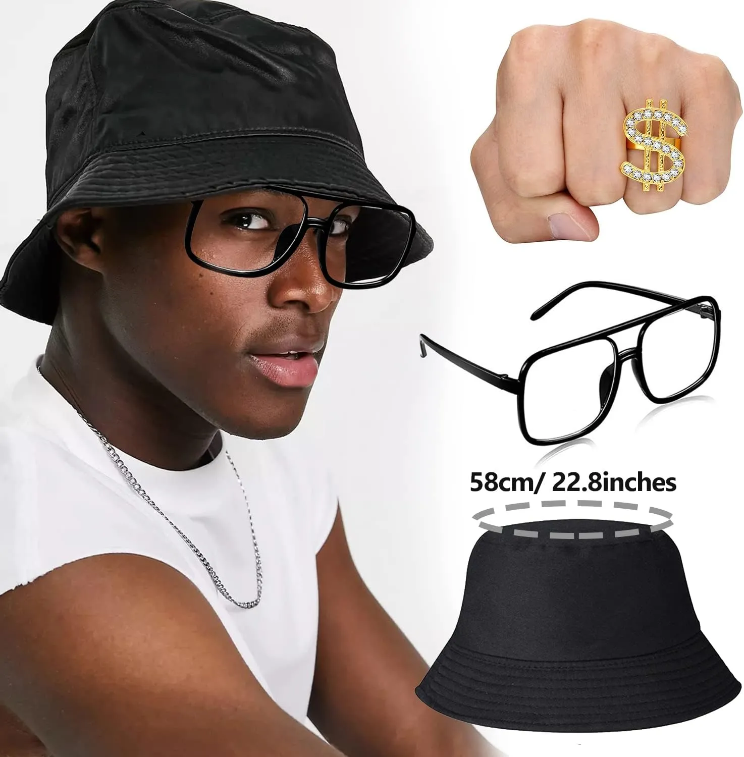 Hip Hop Costume Kit 80s 90s Rapper Accessories