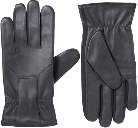 isotoner mens Water Repellent Leather Glove