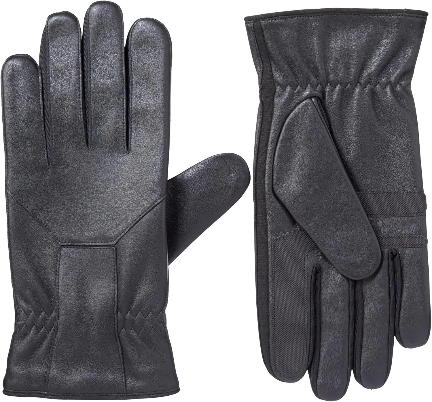 isotoner mens Water Repellent Leather Glove