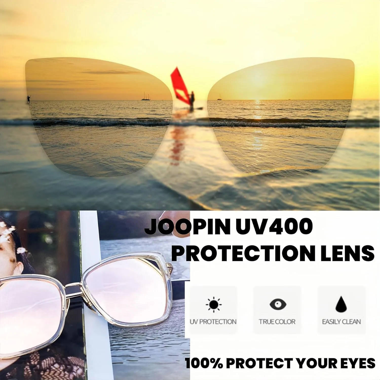 Joopin Oversized Cateye Sunglasses for Women Fashion Cat Eye Sun Glasses UV Protection Ladies Shades Sunnies