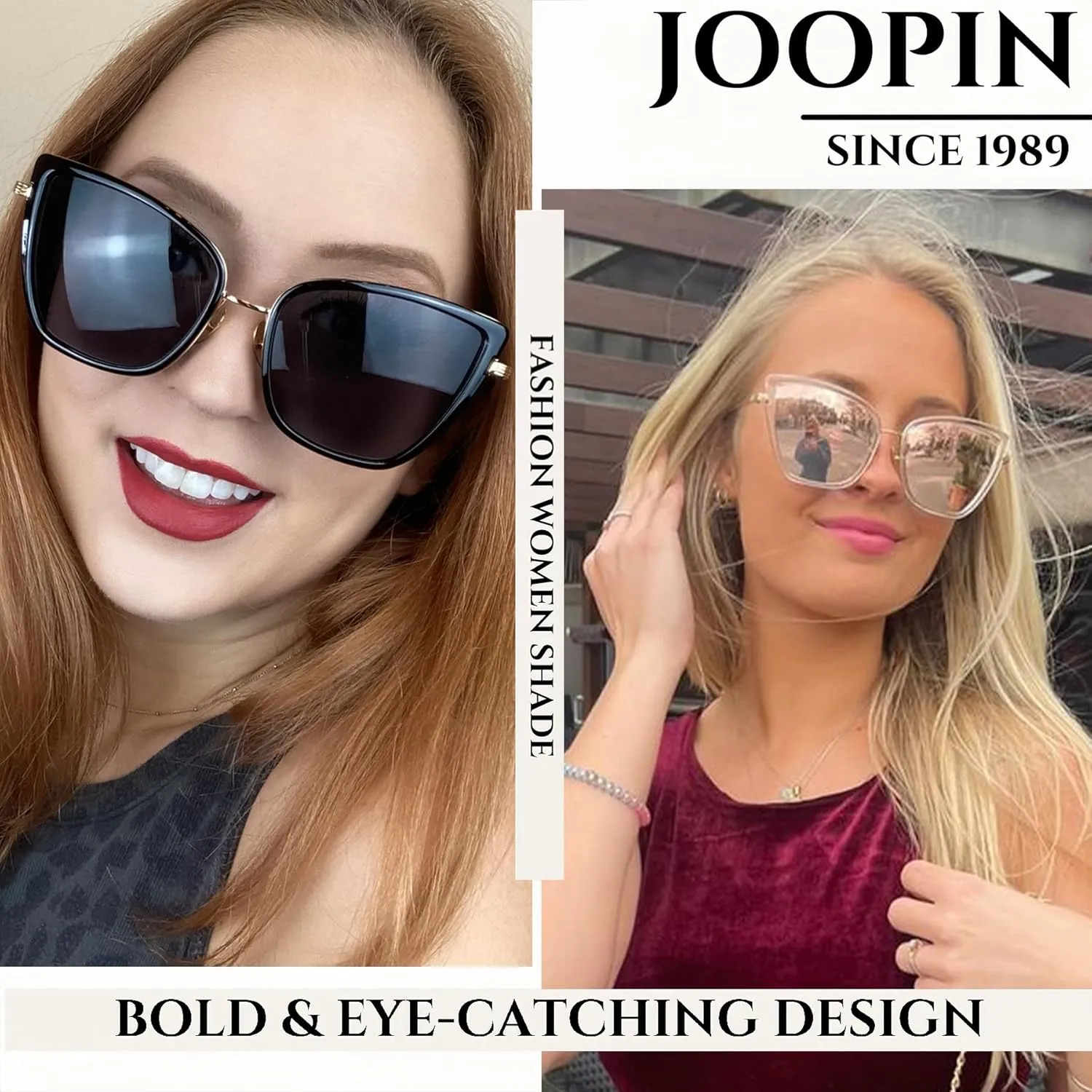 Joopin Oversized Cateye Sunglasses for Women Fashion Cat Eye Sun Glasses UV Protection Ladies Shades Sunnies
