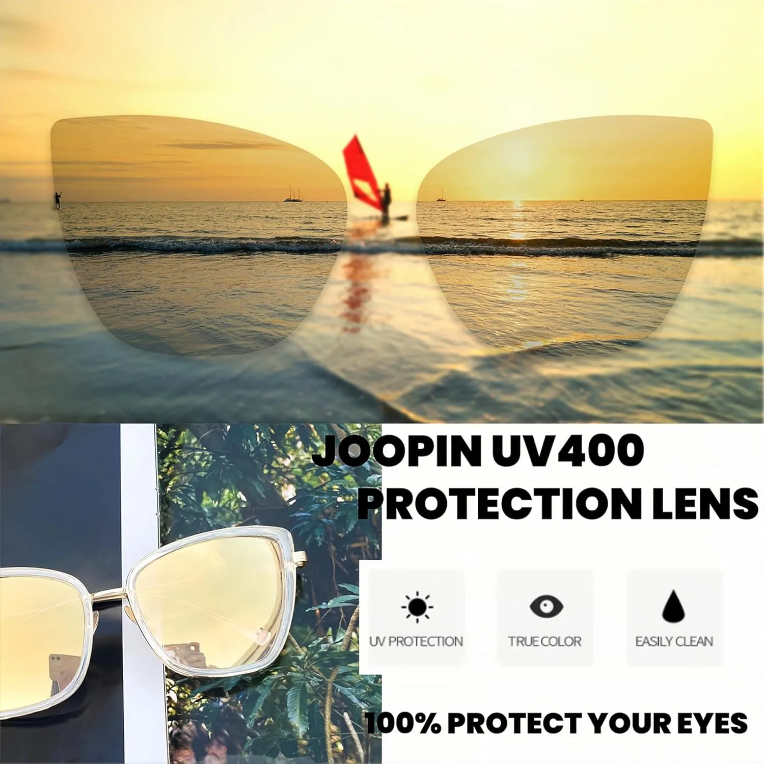 Joopin Oversized Cateye Sunglasses for Women Fashion Cat Eye Sun Glasses UV Protection Ladies Shades Sunnies