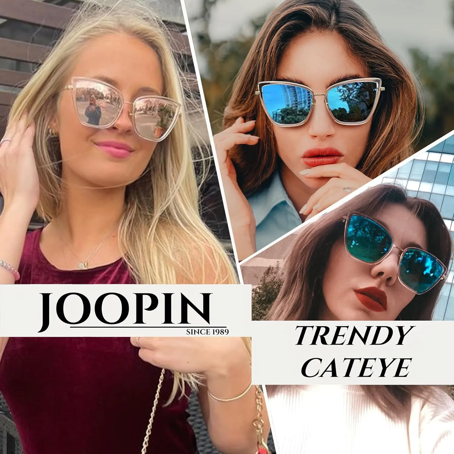Joopin Oversized Cateye Sunglasses for Women Fashion Cat Eye Sun Glasses UV Protection Ladies Shades Sunnies