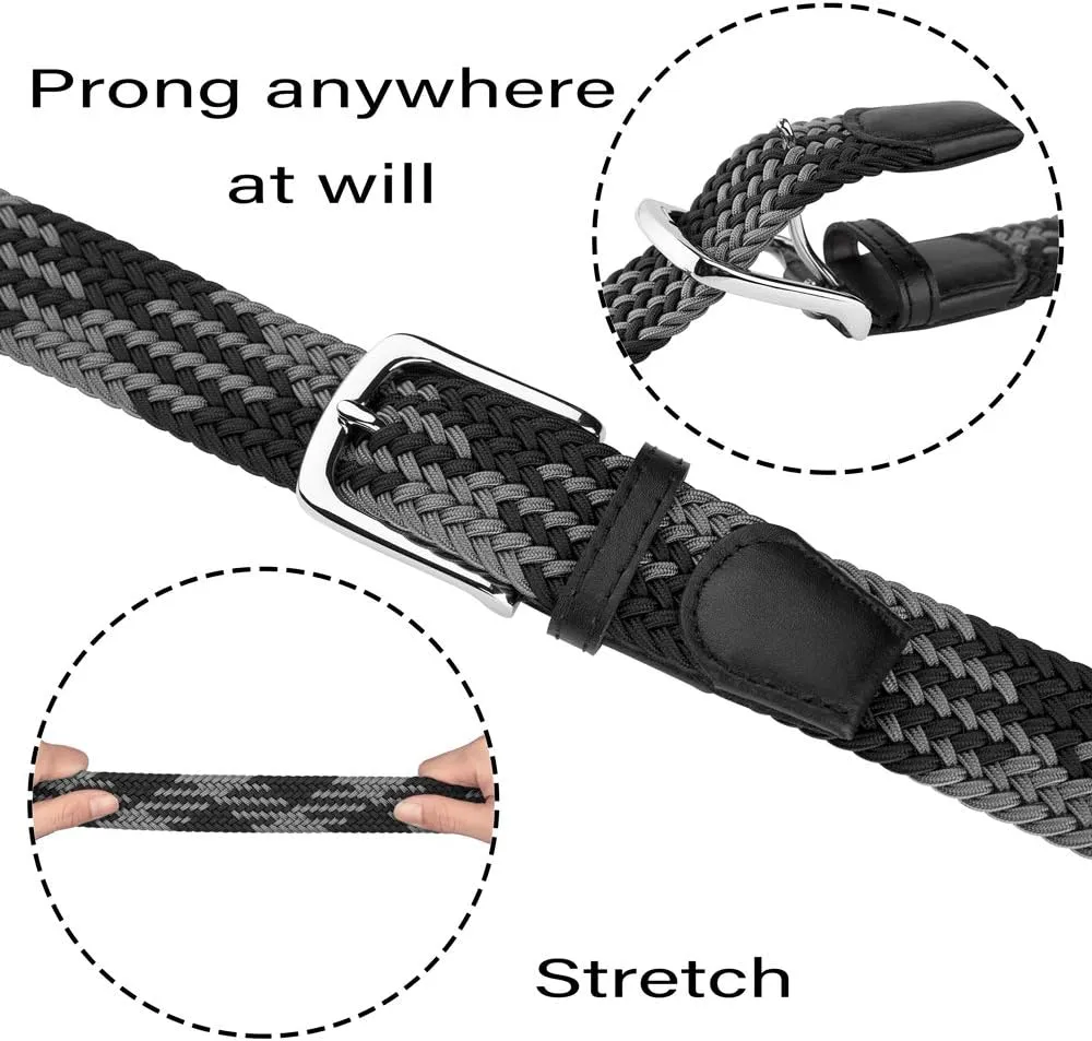 JUKMO Elastic Braided Belt, Stretch Woven Belt in Gift Box