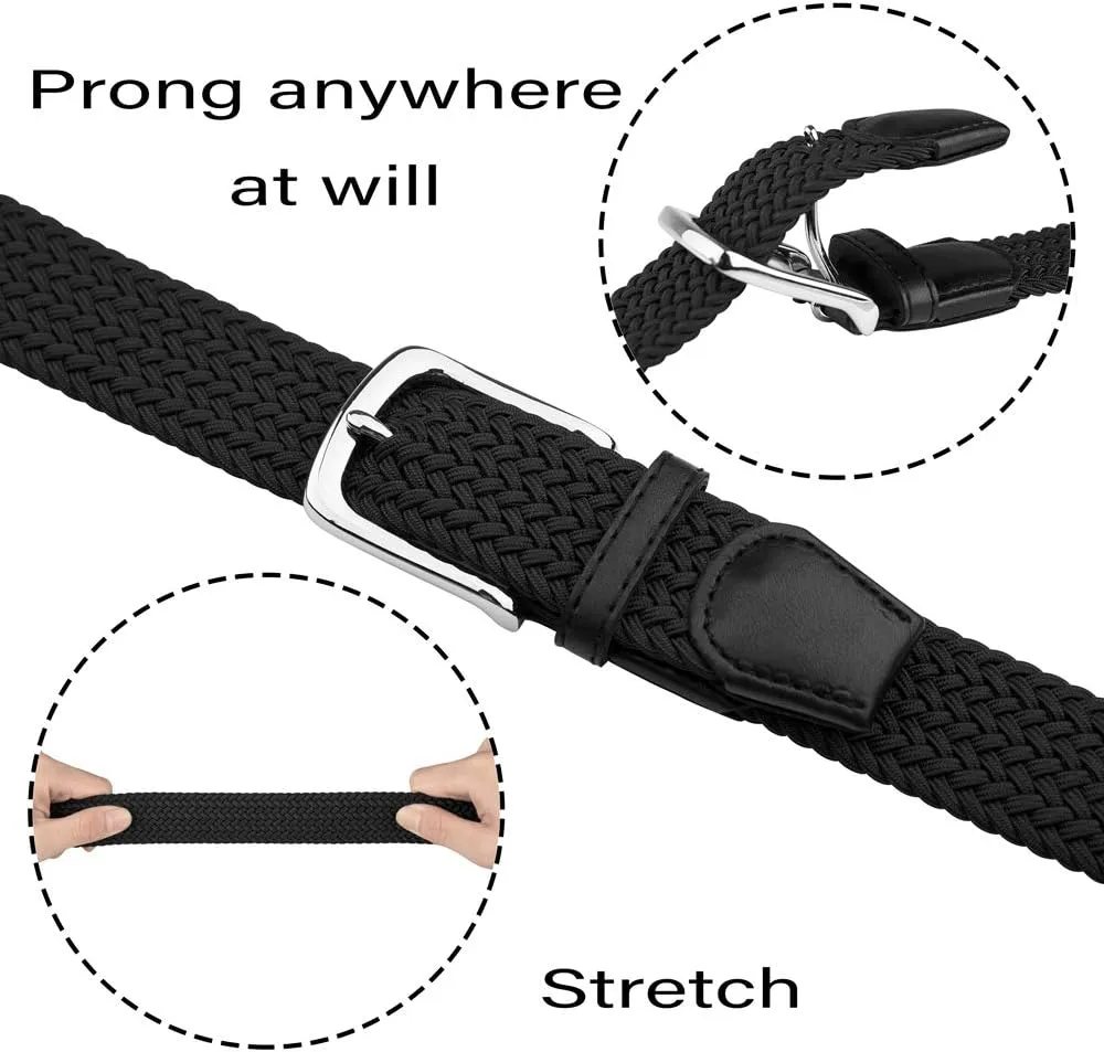 JUKMO Elastic Braided Belt, Stretch Woven Belt in Gift Box
