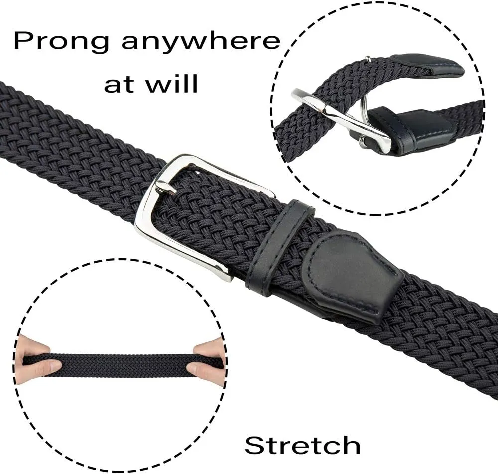 JUKMO Elastic Braided Belt, Stretch Woven Belt in Gift Box