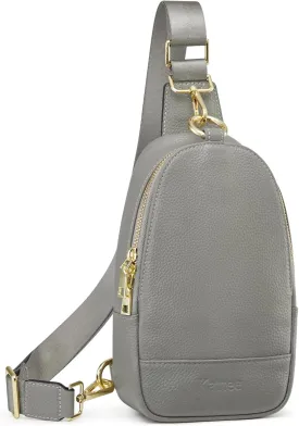 Kattee Sling Bag for Women, Leather Fanny Packs for Women, Small Crossbody Chest Bag with RFID Blocking