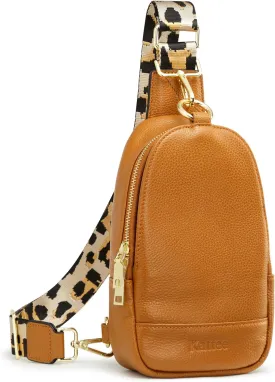 Kattee Sling Bag for Women, Leather Fanny Packs for Women, Small Crossbody Chest Bag with RFID Blocking