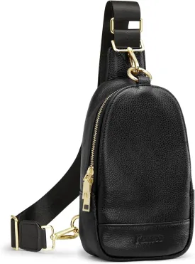 Kattee Sling Bag for Women, Leather Fanny Packs for Women, Small Crossbody Chest Bag with RFID Blocking