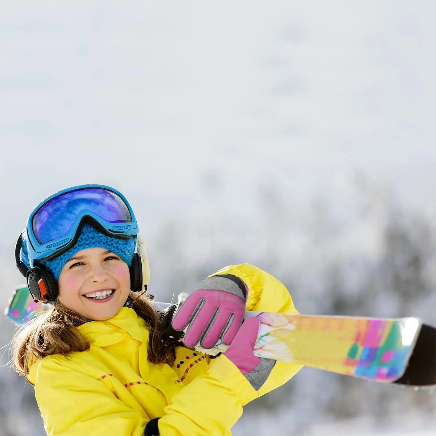 Kids Winter Gloves-3M Thinsulate Snow Waterproof Ski Cold Weather Insulated Outdoor Snowboard Gloves for Boys Girls Youth