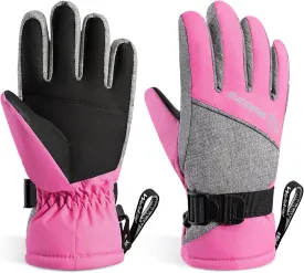 Kids Winter Gloves-3M Thinsulate Snow Waterproof Ski Cold Weather Insulated Outdoor Snowboard Gloves for Boys Girls Youth
