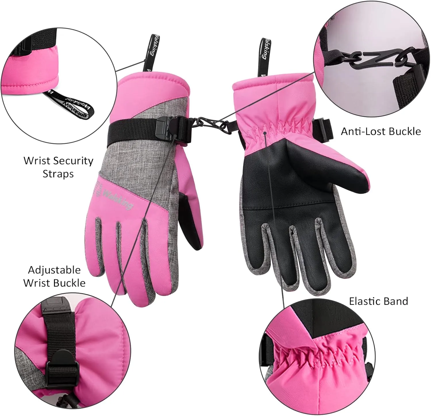 Kids Winter Gloves-3M Thinsulate Snow Waterproof Ski Cold Weather Insulated Outdoor Snowboard Gloves for Boys Girls Youth