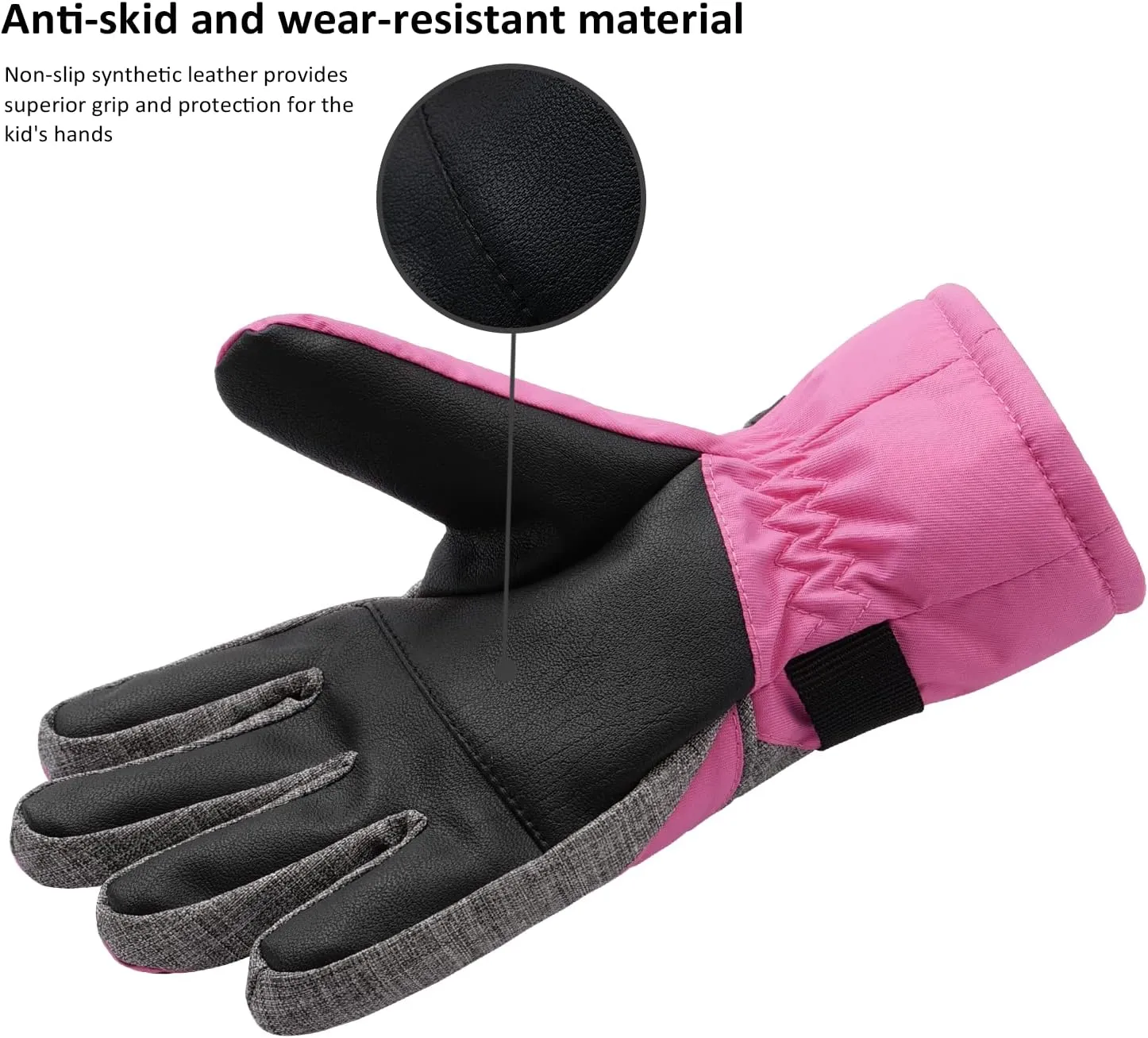 Kids Winter Gloves-3M Thinsulate Snow Waterproof Ski Cold Weather Insulated Outdoor Snowboard Gloves for Boys Girls Youth