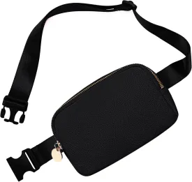 Leather Belt Bag for Women  Black Leather Fanny Pack Crossbody, Everyday Belt Bag, Waist Pack, Womens Fanny Pack, Crossbody Fanny Packs for Women, Large Black Bag