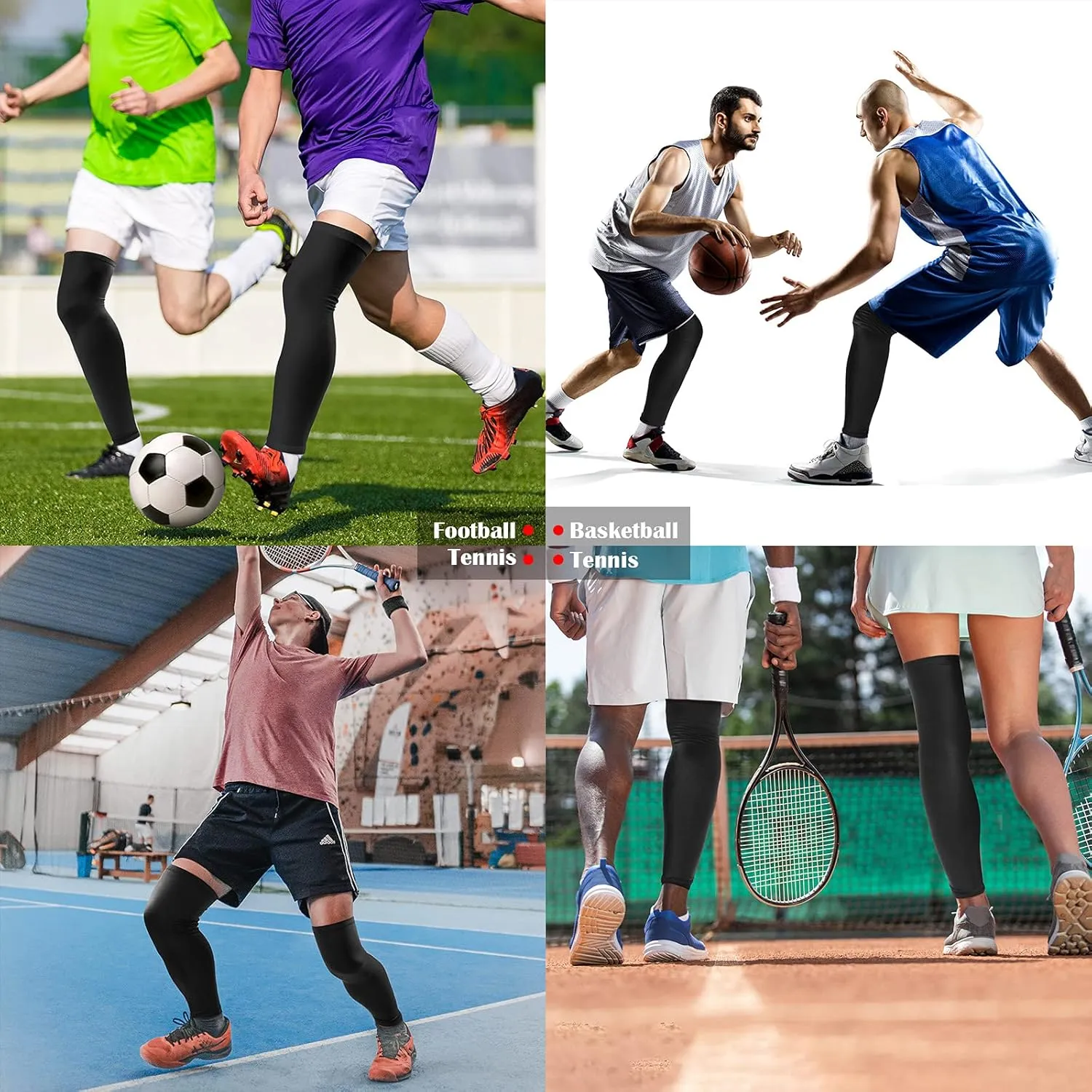 Leg Sleeves Compression Long Knee Sleeve UV Protect for Men Women Sport Basketball Football