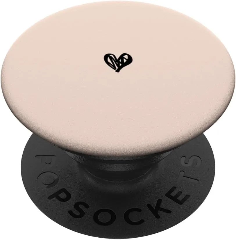 Light Pink / Pale Rose Hand Drawn Heart Love Minimalist PopSockets Standard PopGrip