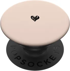 Light Pink / Pale Rose Hand Drawn Heart Love Minimalist PopSockets Standard PopGrip