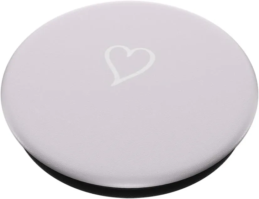Light Purple Hand Drawn Heart Minimalist Digital Art PopSockets Adhesive PopGrip