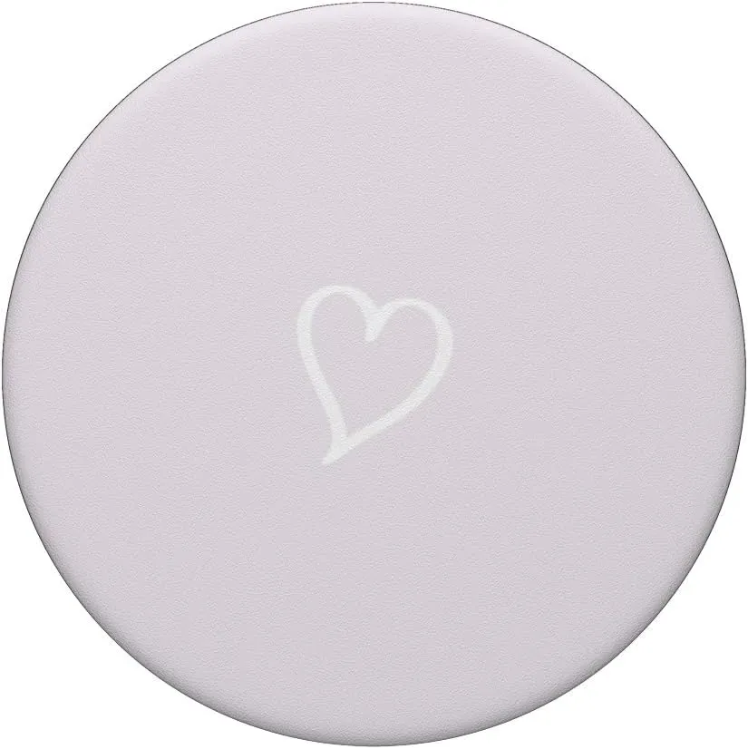 Light Purple Hand Drawn Heart Minimalist Digital Art PopSockets Adhesive PopGrip