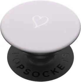 Light Purple Hand Drawn Heart Minimalist Digital Art PopSockets Adhesive PopGrip