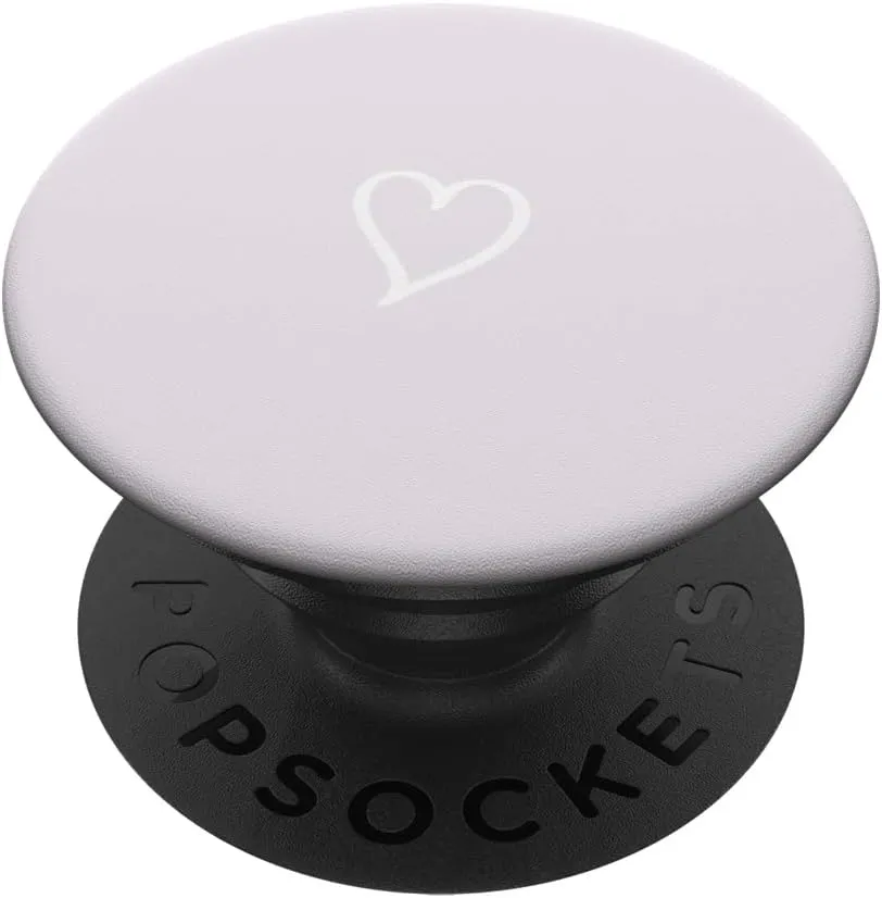 Light Purple Hand Drawn Heart Minimalist Digital Art PopSockets Adhesive PopGrip