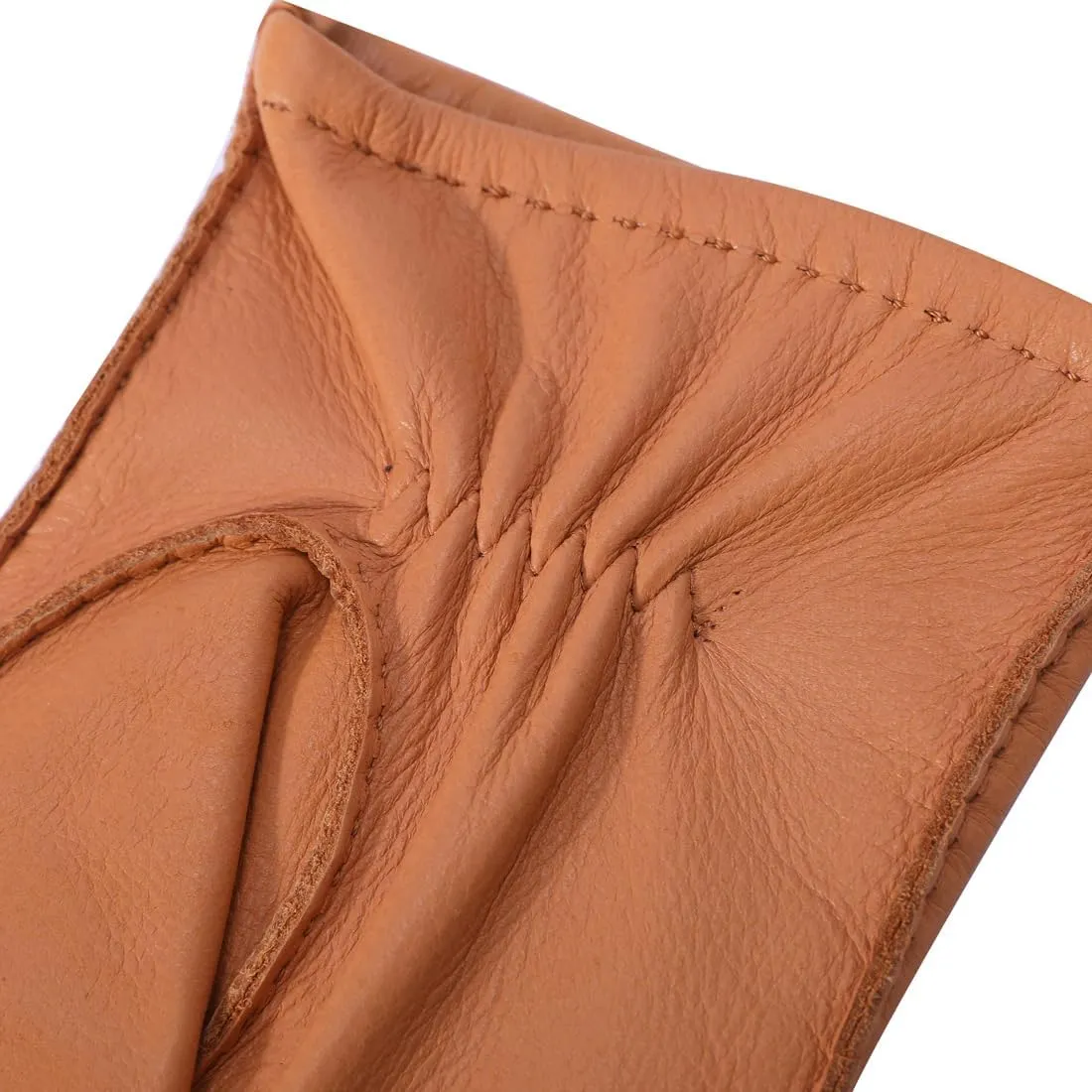 Meetoget Deerskin Leather Gloves For Men With Cashmere Lined Winter Warmth USM04