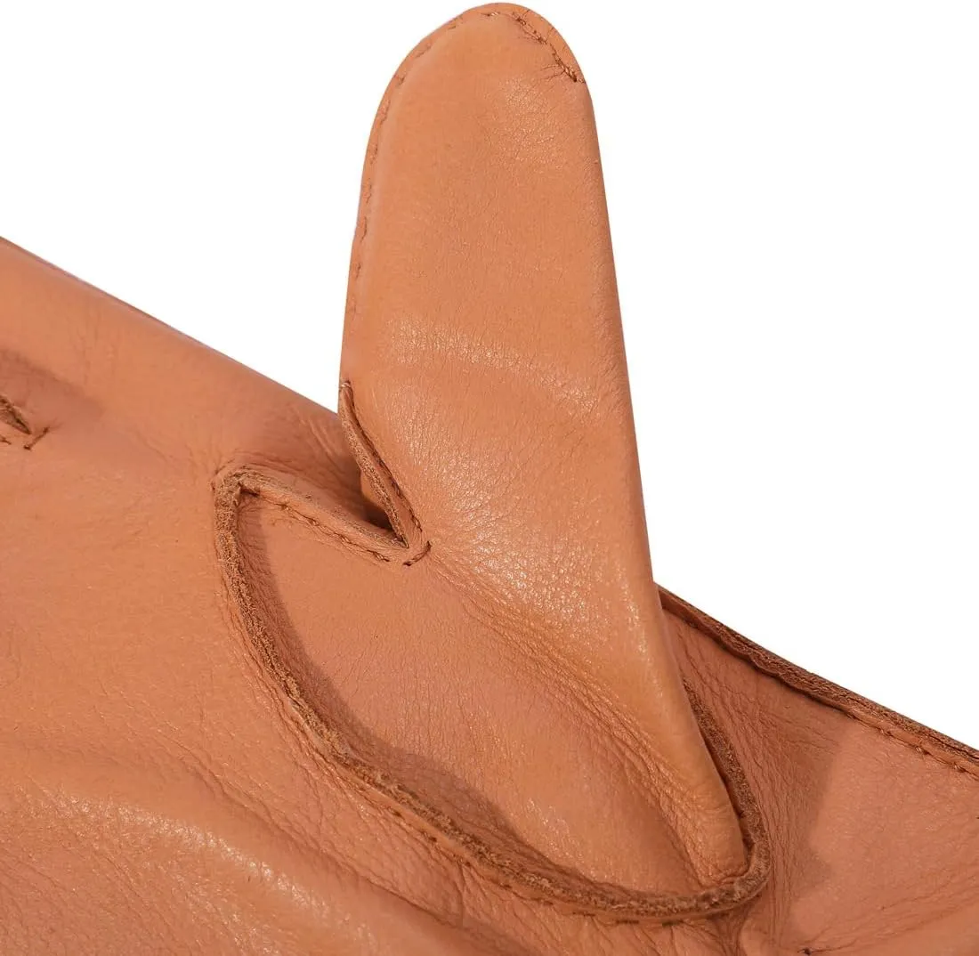 Meetoget Deerskin Leather Gloves For Men With Cashmere Lined Winter Warmth USM04