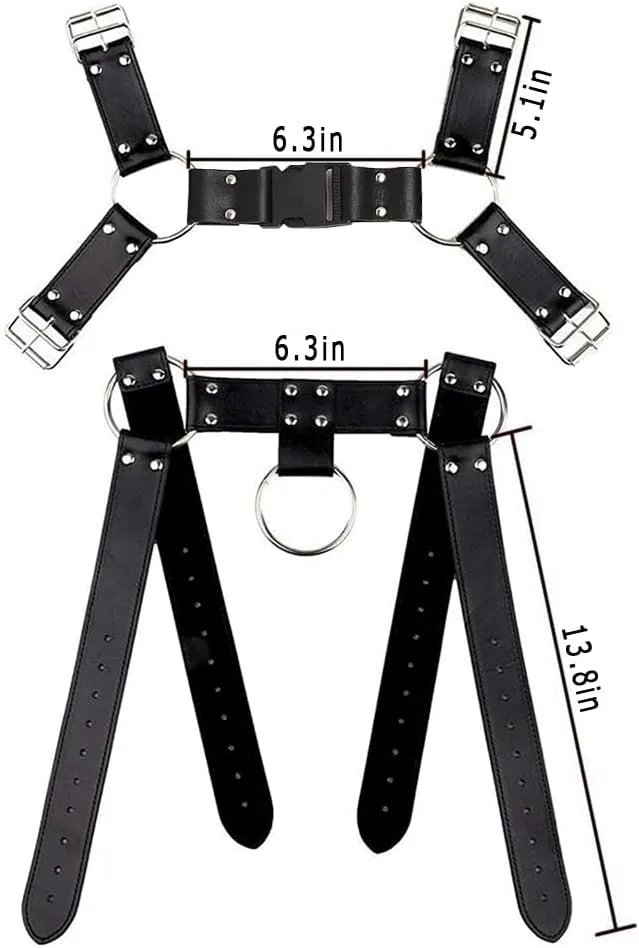 Men's Faux Leather Body Chest Harness Belt Shoulder Cage Belt Party Costume