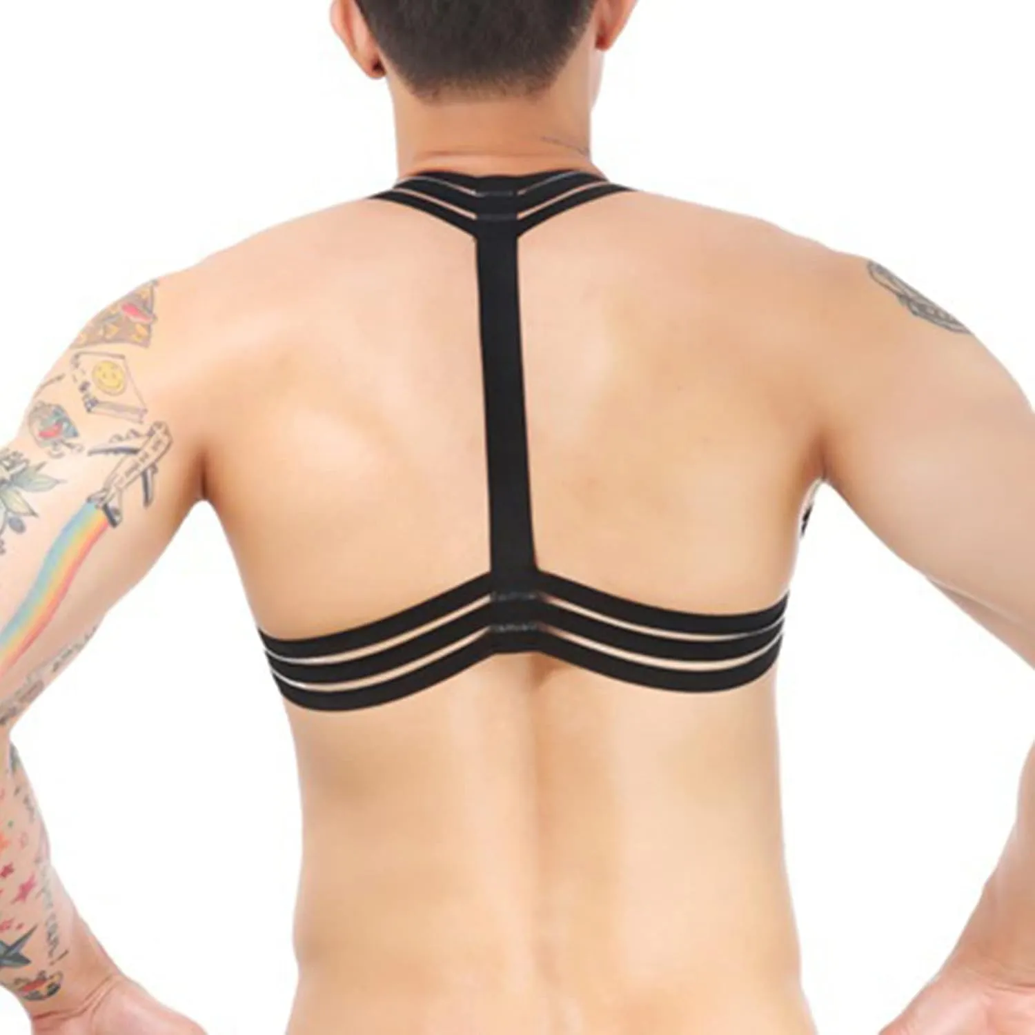 Mens Harness Belt Nylon Elastic Body Shoulder Strap Sexy Halter Club Wear Cosplay Costume