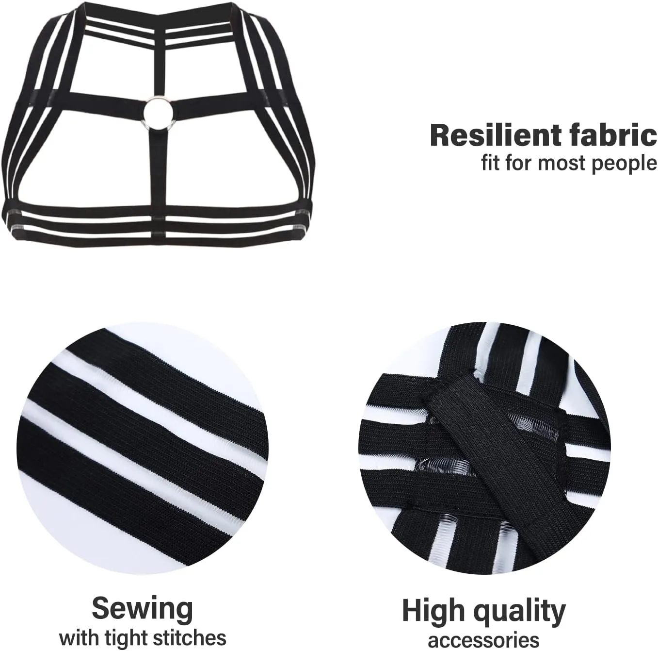 Mens Harness Belt Nylon Elastic Body Shoulder Strap Sexy Halter Club Wear Cosplay Costume