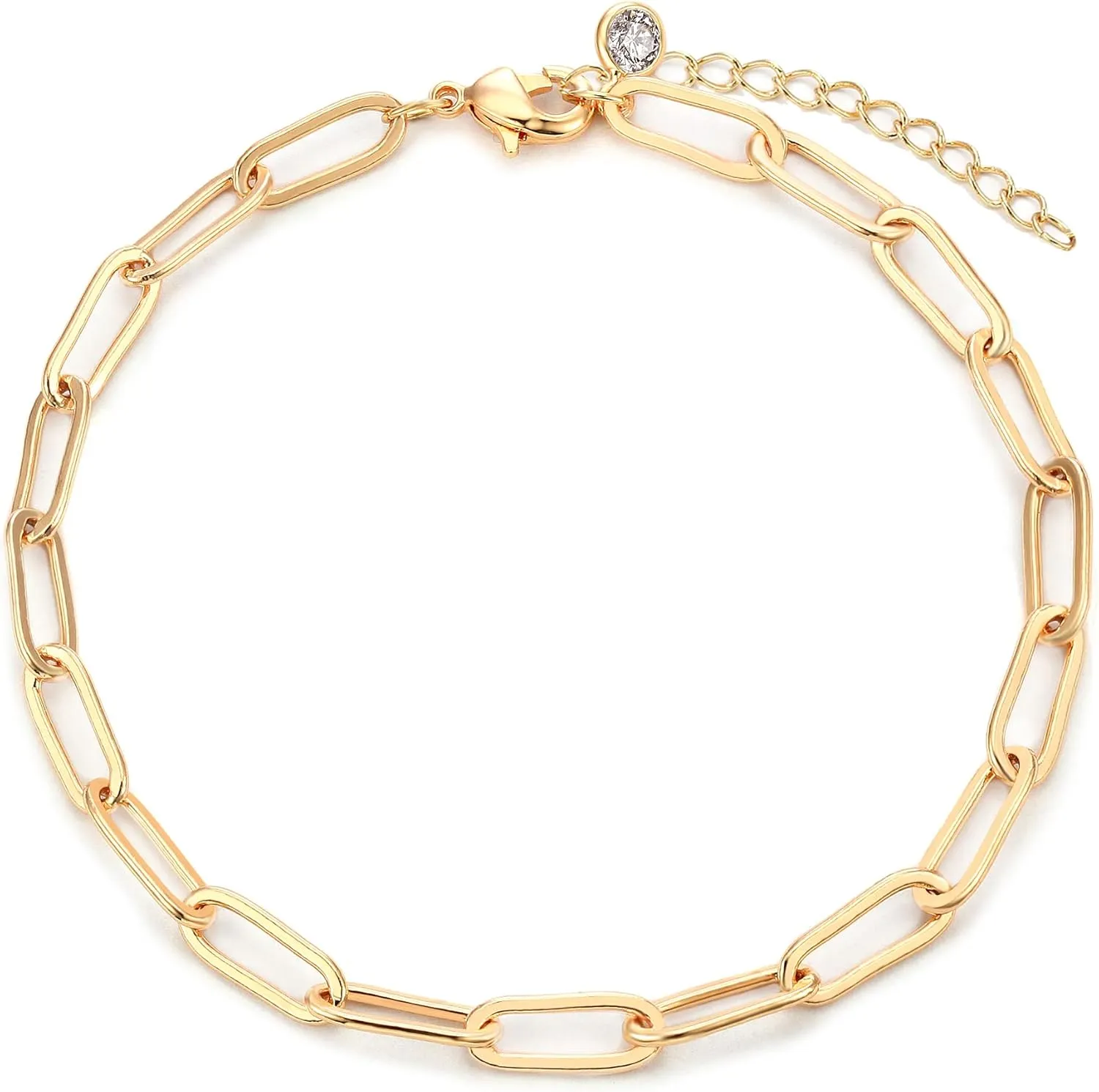 MEVECCO Bracelet for Women 14K Gold Plated Dainty Chain Simple Jewelry Cute Handmade Minimalist for Her