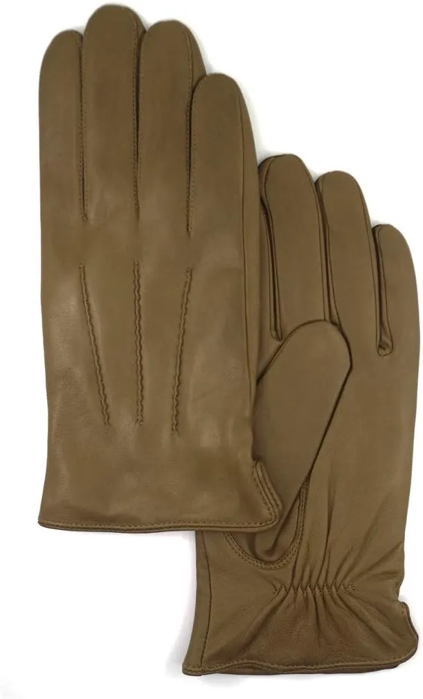 MGGMOKAY Mens Luxury Nappa Lambskin Leather Gloves Cashmere Lining