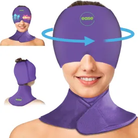 Migraine Relief Cap and Gel Ice Pack Wrap for Neck and Cervical Pain,Valentines Day Gifts for Women Men Mom Dad, Hot Cold Hangover Cap, 360 Fit, Neck, Head Wrap for Sinus, Puffy Eyes