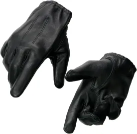 Milwaukee Leather SH887 Men's USA Deerskin Black Leather Unlined Lightweight Motorcycle Riders Gloves