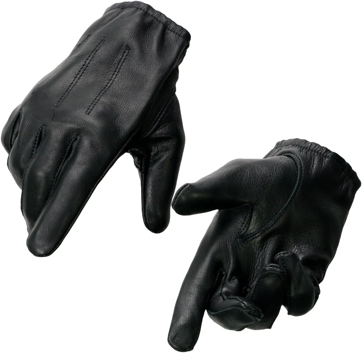 Milwaukee Leather SH887 Men's USA Deerskin Black Leather Unlined Lightweight Motorcycle Riders Gloves