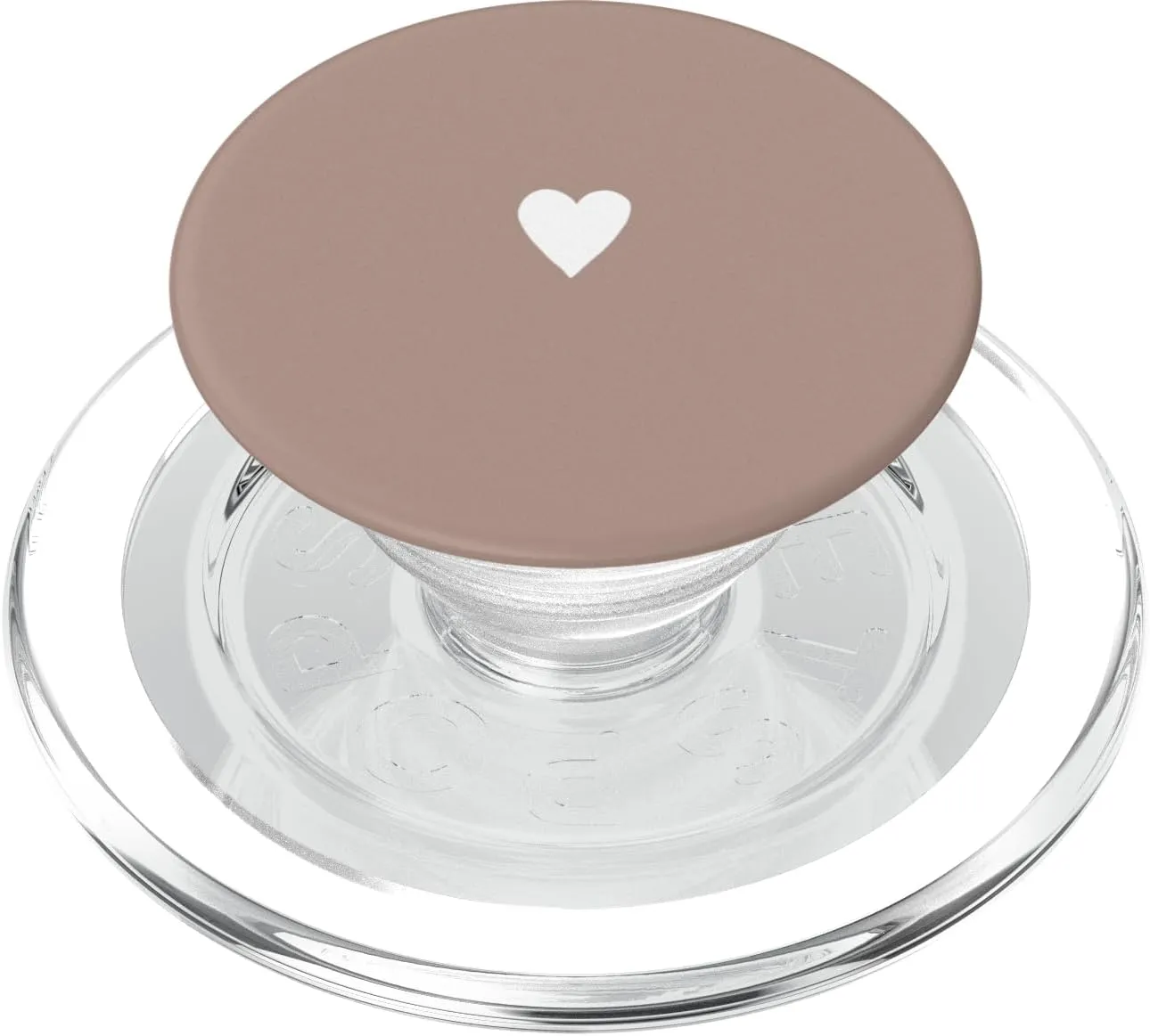 Mocha Brown Cute Heart Hand Drawn Minimalist Digital Art PopSockets PopGrip for MagSafe