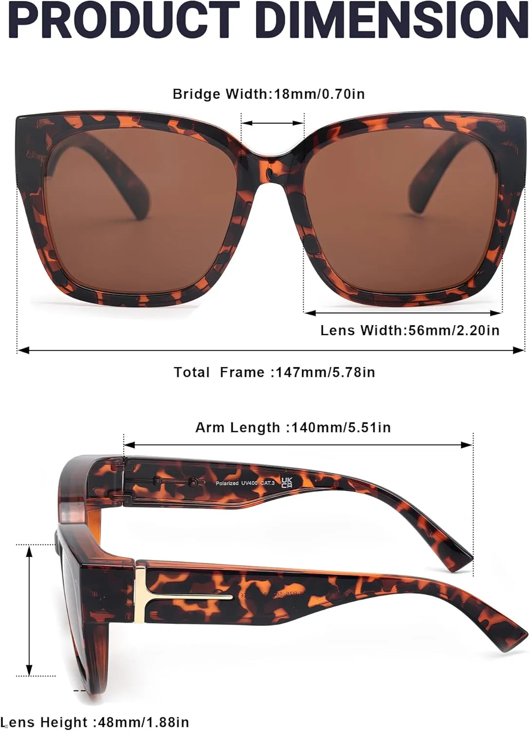 Myiaur Fit Over Sunglasses for Women, Trendy Designer Style Oversized Polarized Sunglasses for Driving with UV400 Protection
